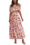 Namcoverse Summer Women's Fashion Printed Two-Piece Suit Top + Dress