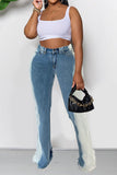 namcoverse Color Block Gradient Modern Micro Flared Jeans