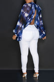 namcoverse Tie Dye Unusual High Split Blouse