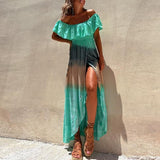 Namcoverse Vintage Tie-Dye Print Bohemian Sexy Backless Cutout Maxi Dress