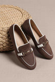 namcoverse Contrast Suede Chain Loafers