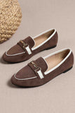 namcoverse Contrast Suede Chain Loafers