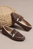 namcoverse Contrast Suede Chain Loafers