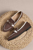 namcoverse Contrast Suede Chain Loafers