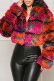 namcoverse Solid Color Faux Fur Luxe Hooded Coat