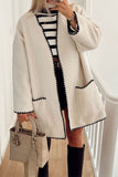 namcoverse Hit Color Patchwork Feminine Pocket Coat