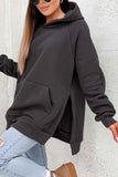 namcoverse Solid Color Pocket Slit Hoodie