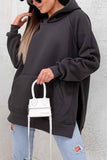 namcoverse Solid Color Pocket Slit Hoodie