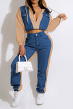 namcoverse Patchwork Boyish Zipped Design Pant Suit