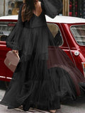 Namcoverse Fashion Long Sleeve Vintage Lace Boho Elegant Party Maxi Dress