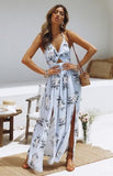 Namcoverse Bohemian Fashion Casual Sleeveless Floral Strapless Maxi Dress