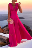 Namcoverse Elegant V Neck Party Sexy Sleeveless Beach Vintage Dress