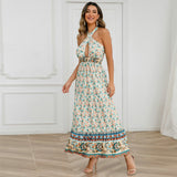 Namcoverse Summer Fashion Sleeveless A-Line Vintage Maxi Dress