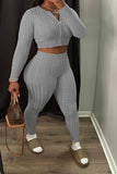 namcoverse Solid Color Hooded Sporty Twist Knit Pant Suit