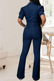 namcoverse Solid Color Casual Jumpsuit