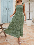 Namcoverse Women's Summer Flower Print Retro Boho Casual Party Maxi Dress