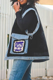 namcoverse Faux Fur Patchwork Retro Denim Gilet