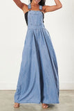 namcoverse Solid Color Suspenders Relaxed Wide Leg Jumpsuit