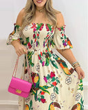 Namcoverse Sexy Printed Bohemian Fashion Swing Party Holiday Maxi Dress