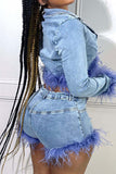 namcoverse Blue Denim Cool Fluffy Pant Suit