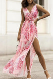 Namcoverse Summer Print Fashion Casual Boho Style V Neck Sleeveless Party Maxi Dress