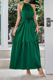 Namcoverse Elegant Casual High Waist Sleeveless Maxi Halter Dress