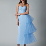 Namcoverse Elegant Strapless Asymmetric Sexy Backless Sleeveless Party Dress