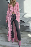 namcoverse Solid Color Stringy Selvedge Romantic Lace-Up Blouse