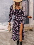 Namcoverse Fashionable Bohemian Sexy Elegant Floral Party Backless Slit Maxi Dress