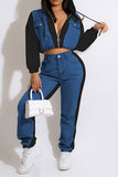 namcoverse Patchwork Boyish Zipped Design Pant Suit