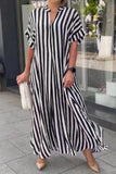 Namcoverse Elegant V Neck Retro Print Loose Party Sexy Slit Bohemian Beach Maxi Dress