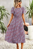 Namcoverse Trendy Floral Print Party Elegant Bohemian O-Neck Maxi Dress