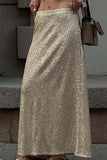 namcoverse Solid Color Sequin Maxi Skirt