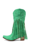 namcoverse Fringe Pointed Toe Knee High Boots