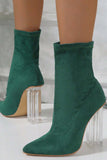 namcoverse Crystal Heel Stretch Mid Calf Skinny Boots