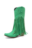 namcoverse Fringe Pointed Toe Knee High Boots