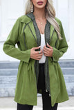 namcoverse Strappy Patchwork Hooded Zip Up Trench Coat