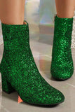 namcoverse Sequined Block Heels Ankle Heels