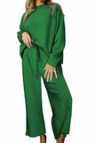 namcoverse Solid Color Long Sleeve Long Pant Textured Set