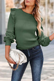 namcoverse Ruffled Shoulder Crew Neck Sweater