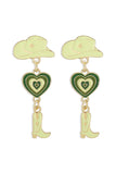 namcoverse Hat Heart Cowboy Boots Earrings