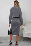 namcoverse Lapel Long Sleeve Skirt Knit Set