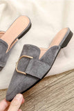 namcoverse Suede Pointed Metal Buckle Mule Slides