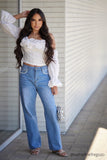 namcoverse Wide Leg Denim Trousers