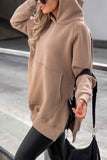 namcoverse Solid Color Pocket Slit Hoodie