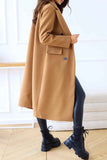 namcoverse Lapel Double Breasted Long Sleeve Coat