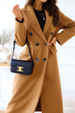 namcoverse Lapel Double Breasted Long Sleeve Coat