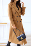 namcoverse Lapel Double Breasted Long Sleeve Coat