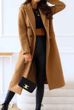 namcoverse Lapel Double Breasted Long Sleeve Coat