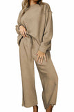 namcoverse Solid Color Long Sleeve Long Pant Textured Set